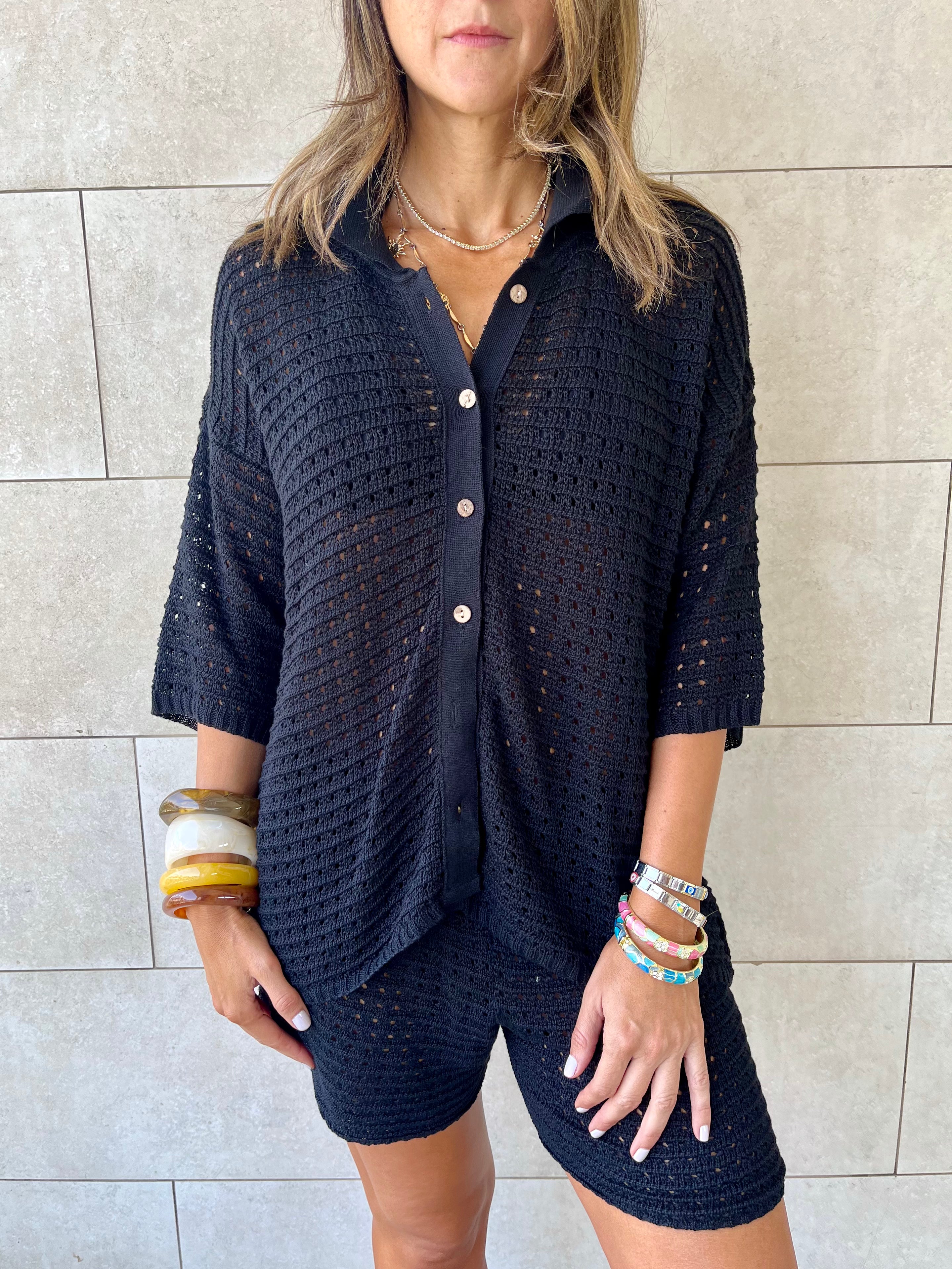 Black Salty Air Crochet Set