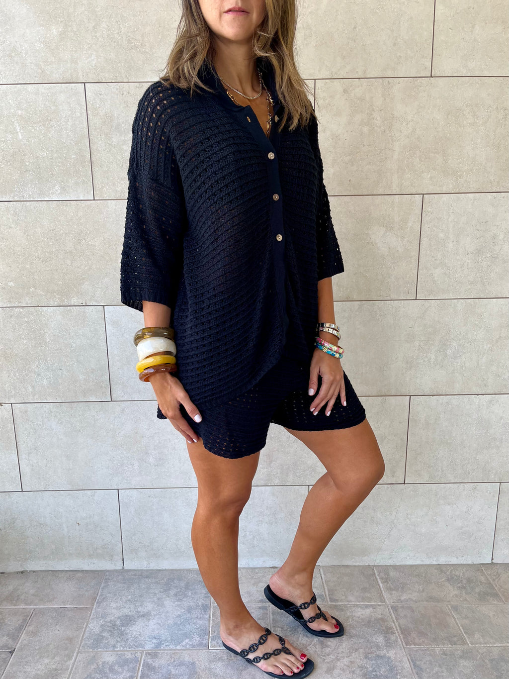 Black Salty Air Crochet Set