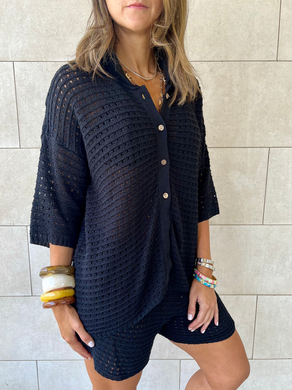 Black Salty Air Crochet Set