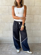 Black & Navy Colorblock Waterproof Pants