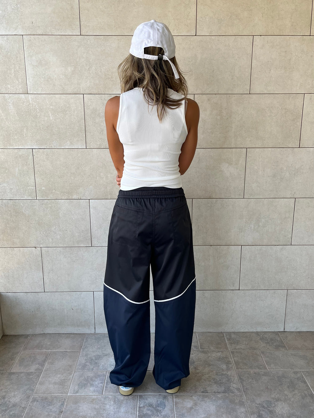 Black & Navy Colorblock Waterproof Pants