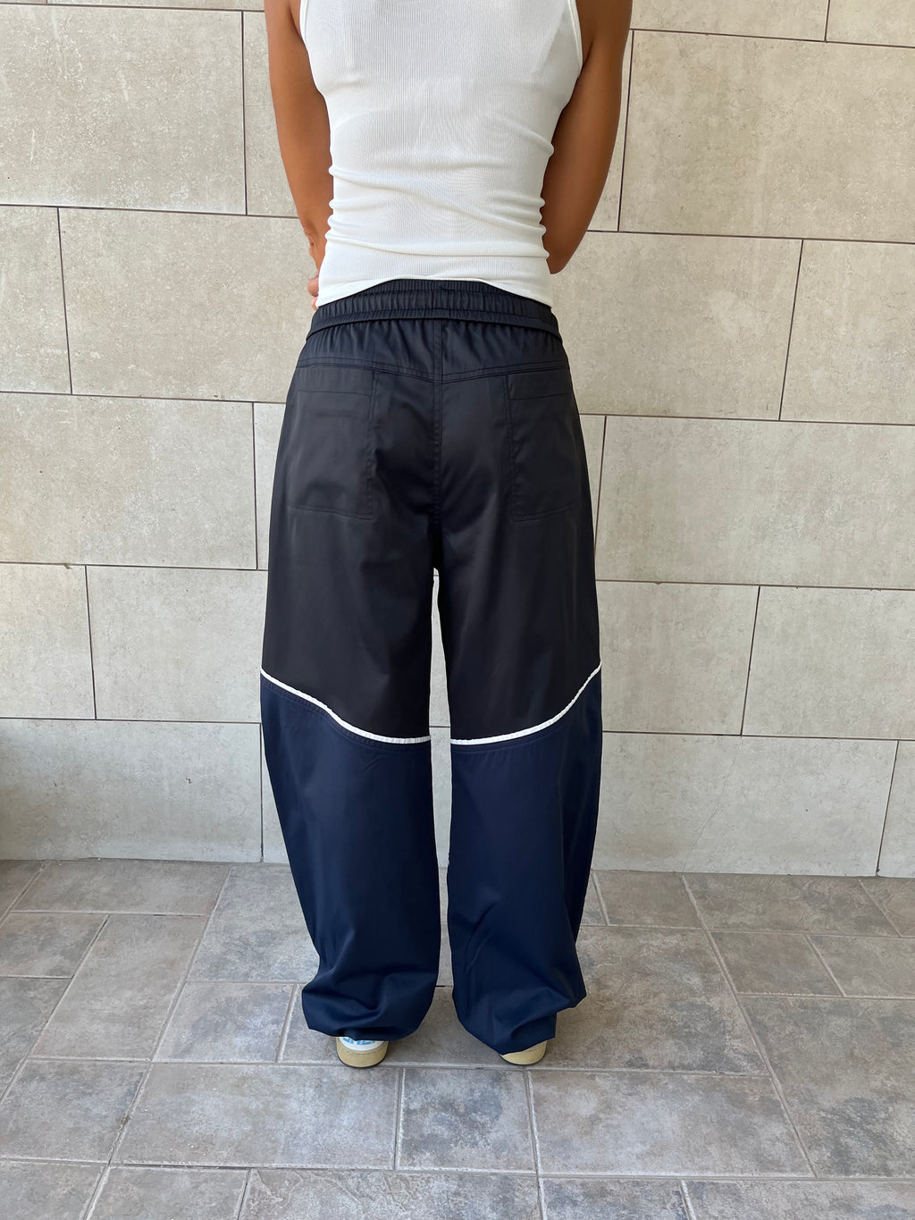 Black & Navy Colorblock Waterproof Pants