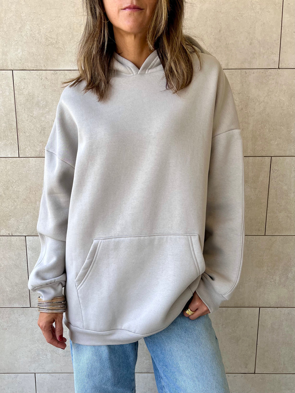 Grey Oversized Essential Hoodie