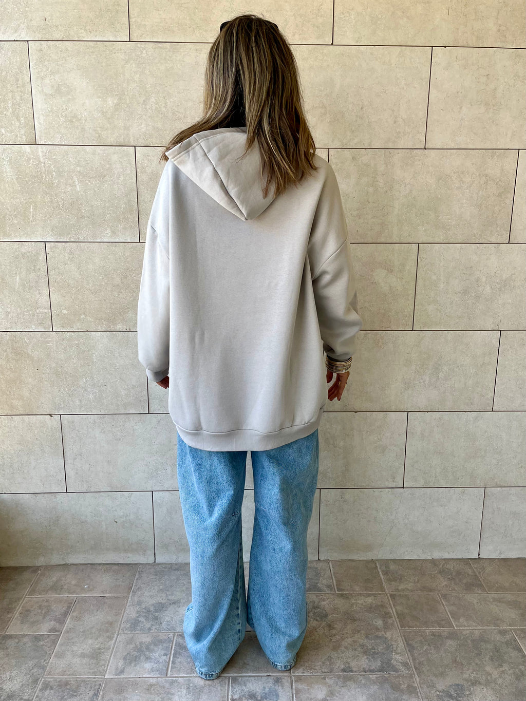 Grey Oversized Essential Hoodie