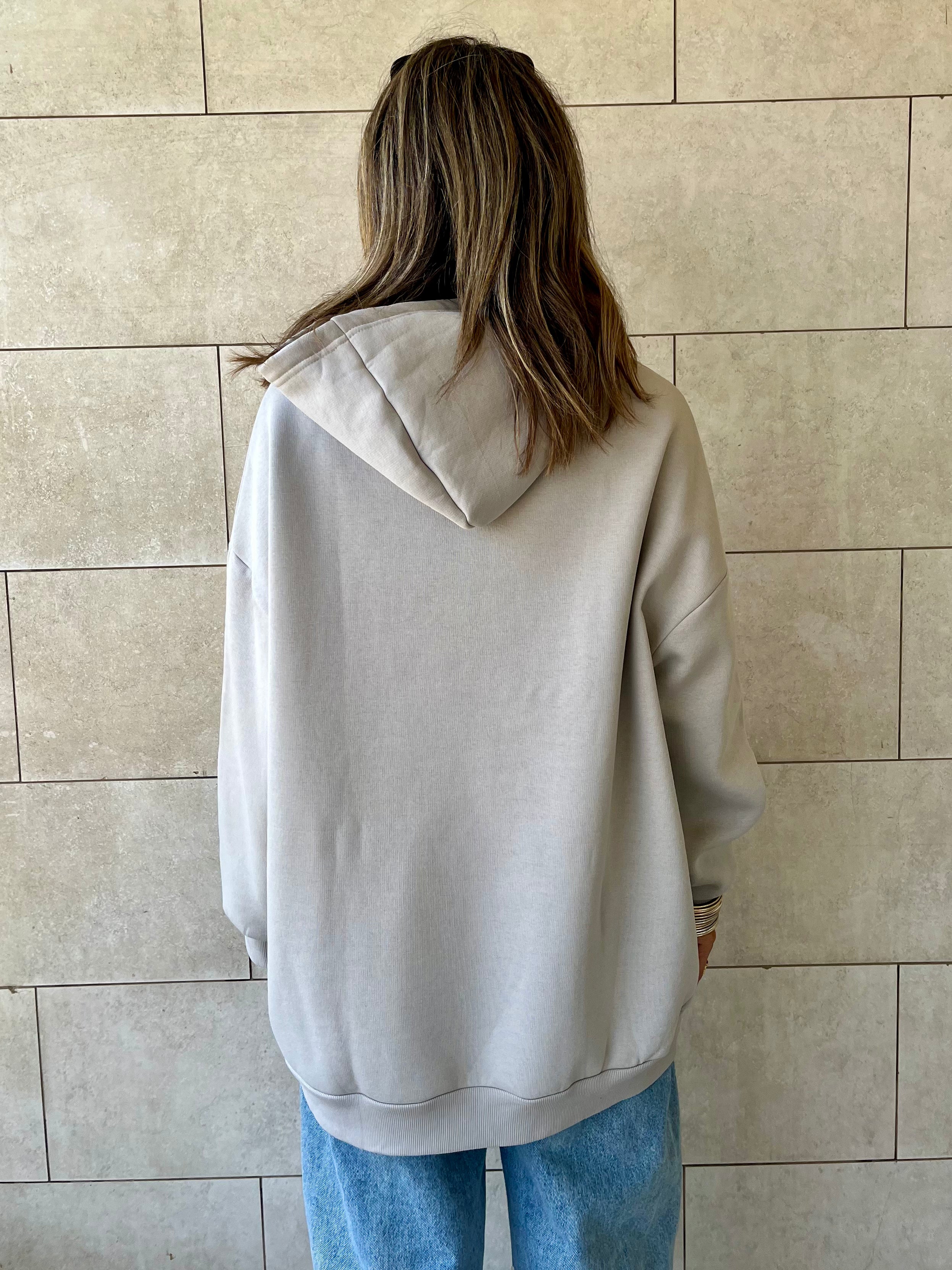 Grey Oversized Essential Hoodie