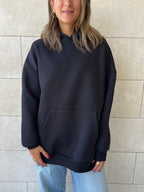 Black Oversized Essential Hoodie