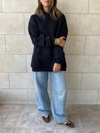 Black Oversized Essential Hoodie