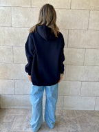 Black Oversized Essential Hoodie