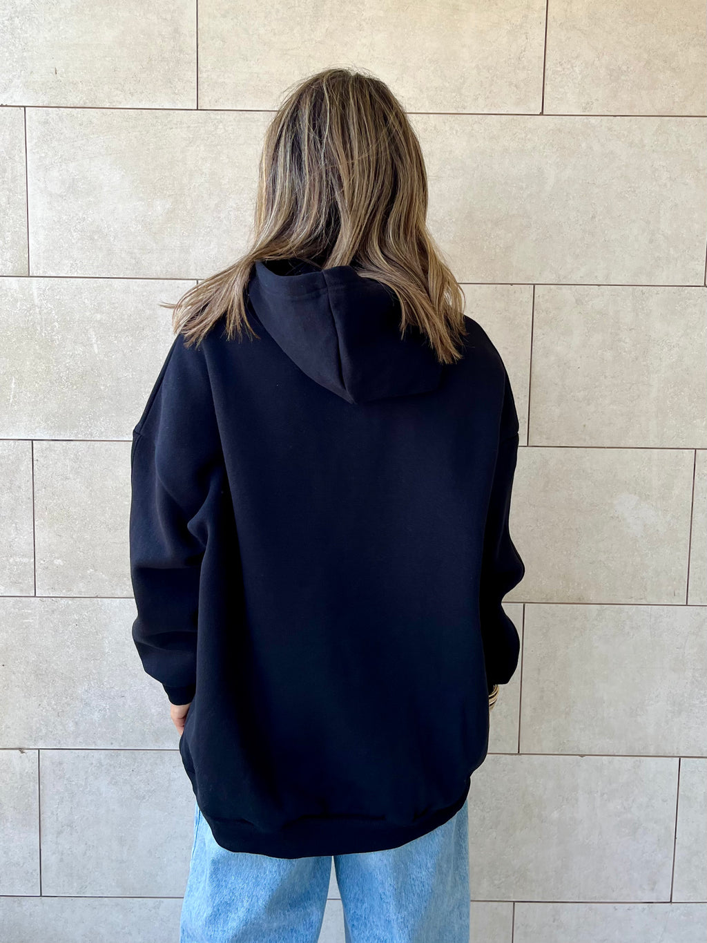 Black Oversized Essential Hoodie