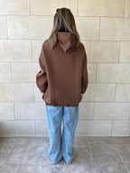 Brown Oversized Essential Hoodie