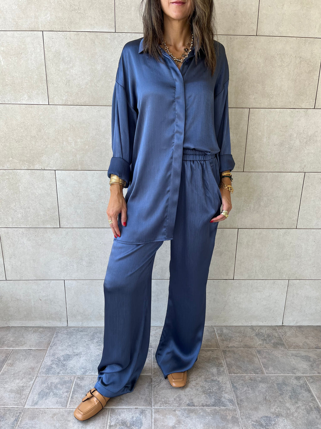 Navy Satin Eclipse Set