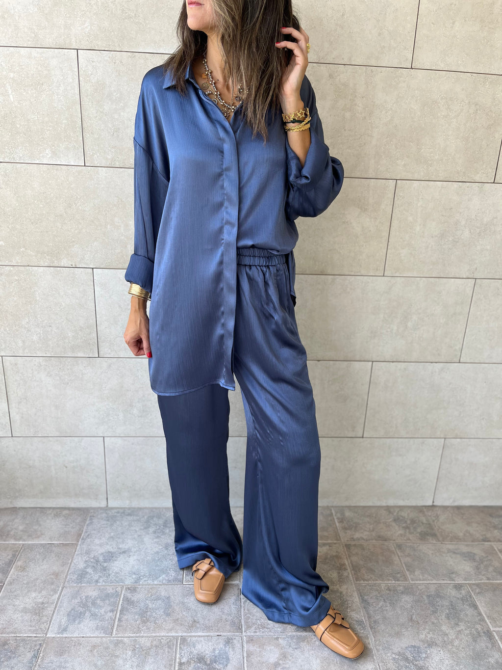 Navy Satin Eclipse Set