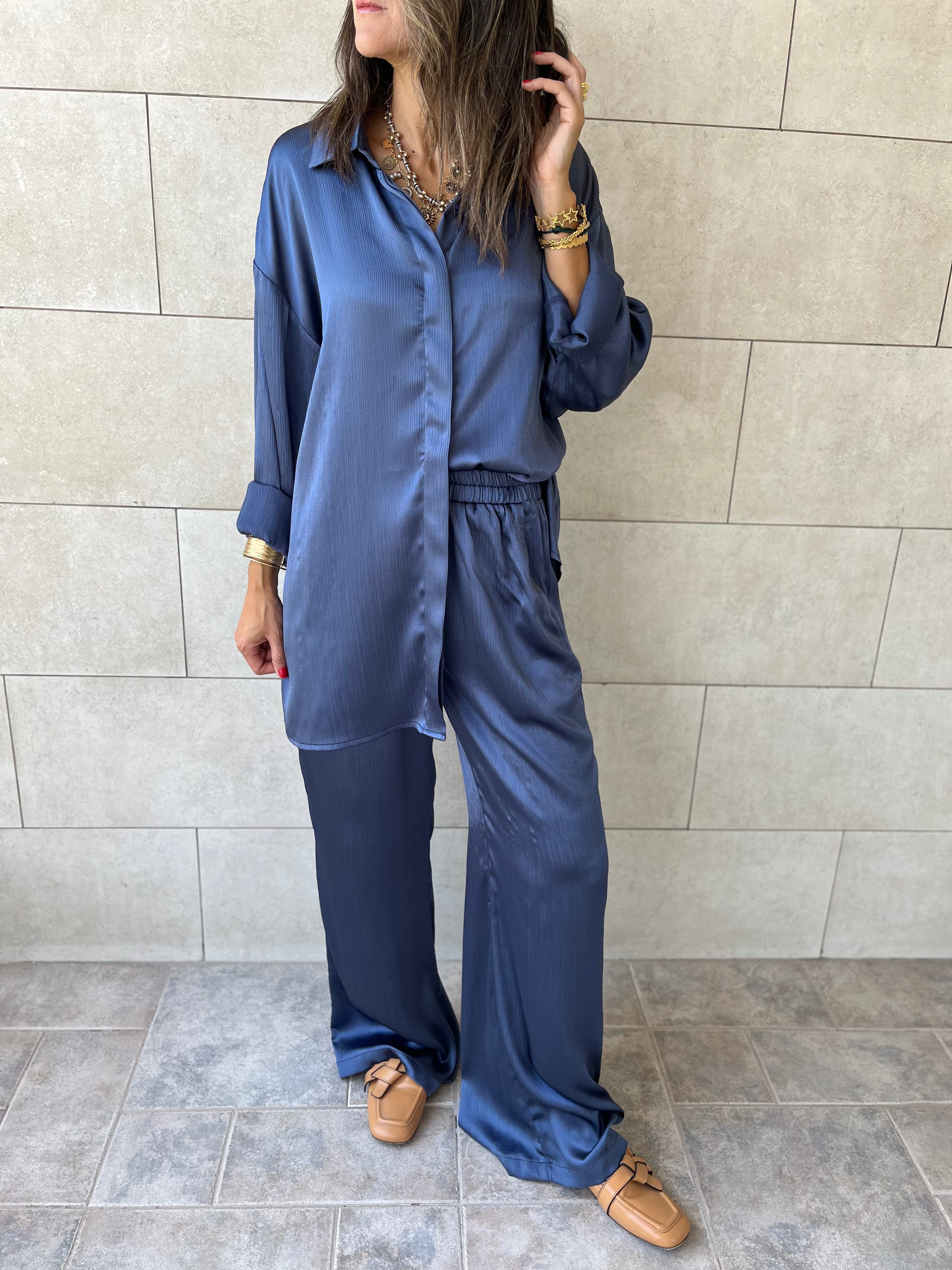 Navy Satin Eclipse Set