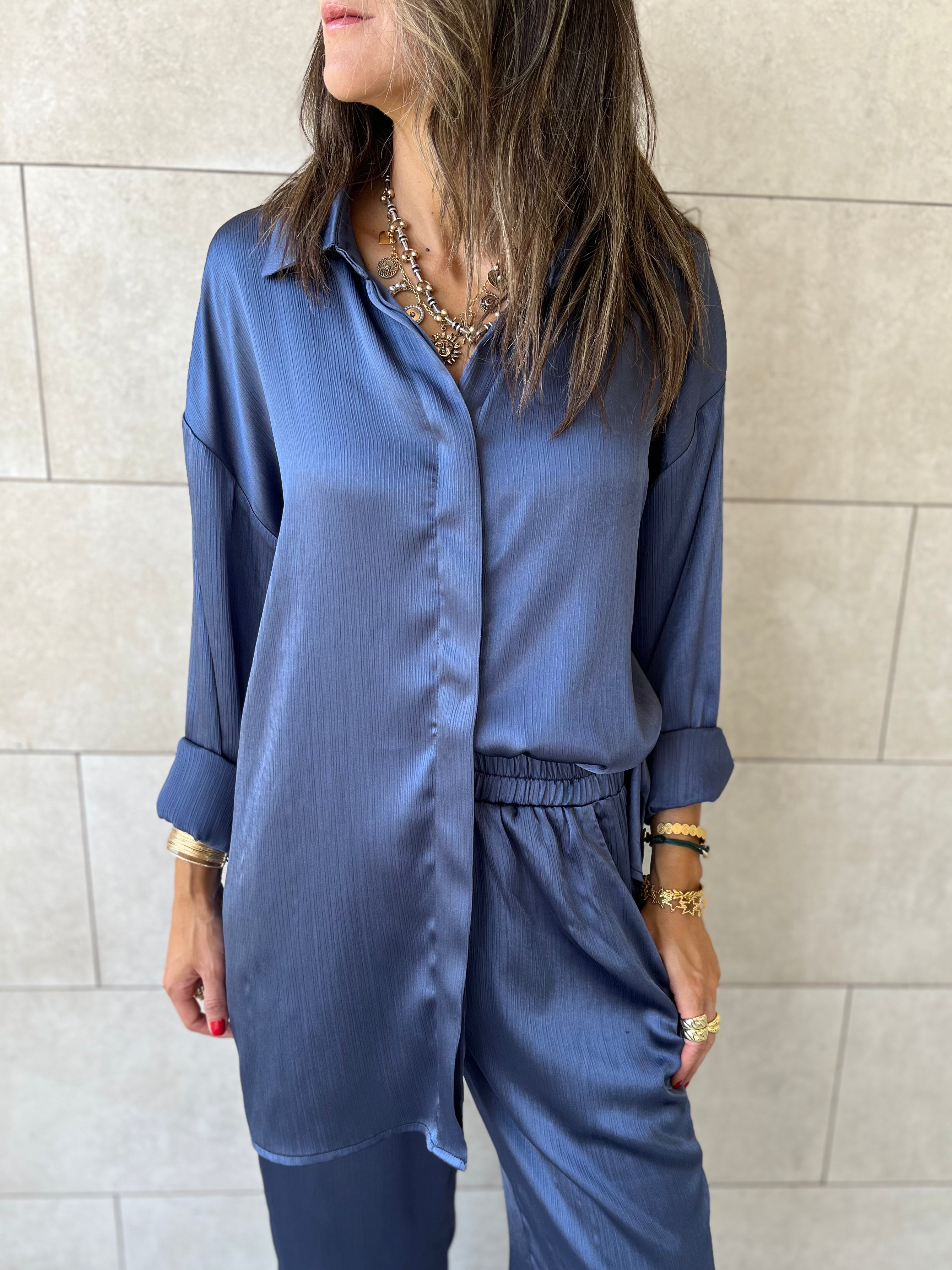 Navy Satin Eclipse Set