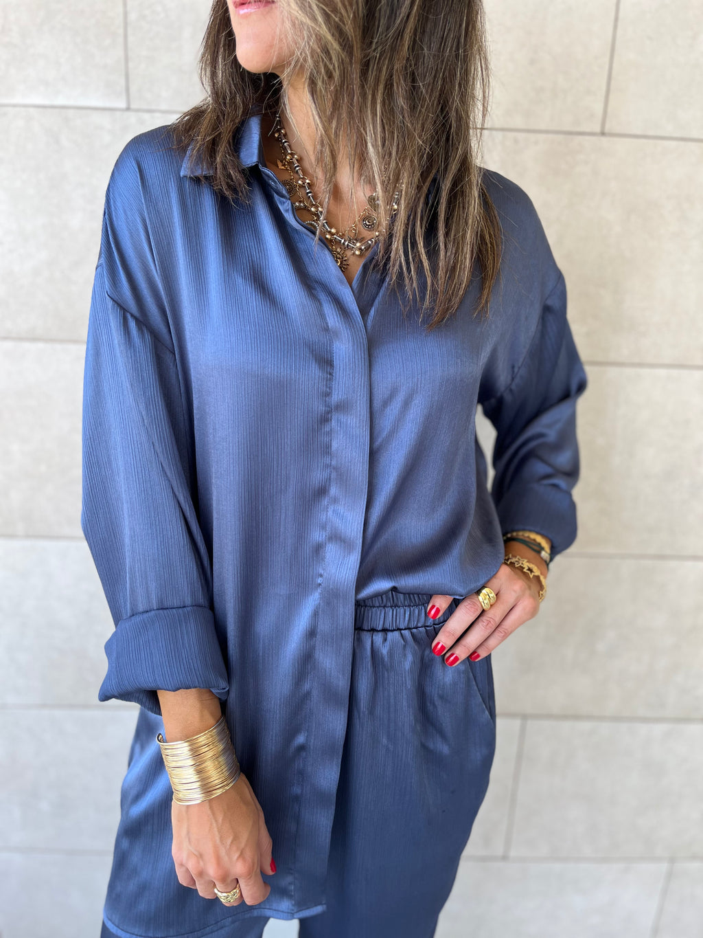 Navy Satin Eclipse Set