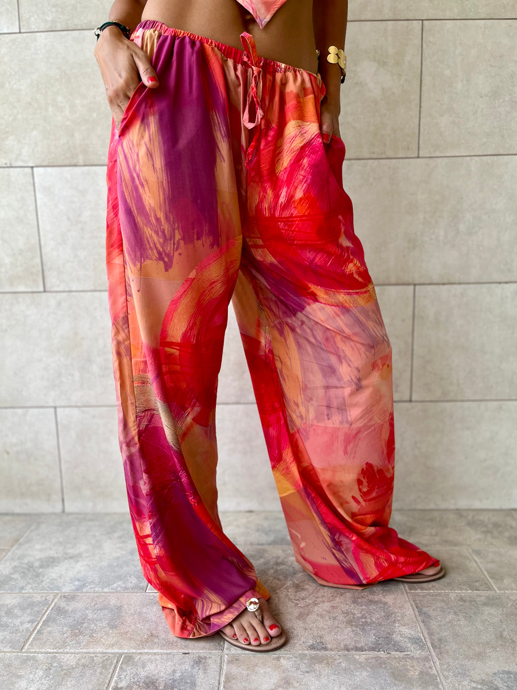 Colorful Elastic Pants