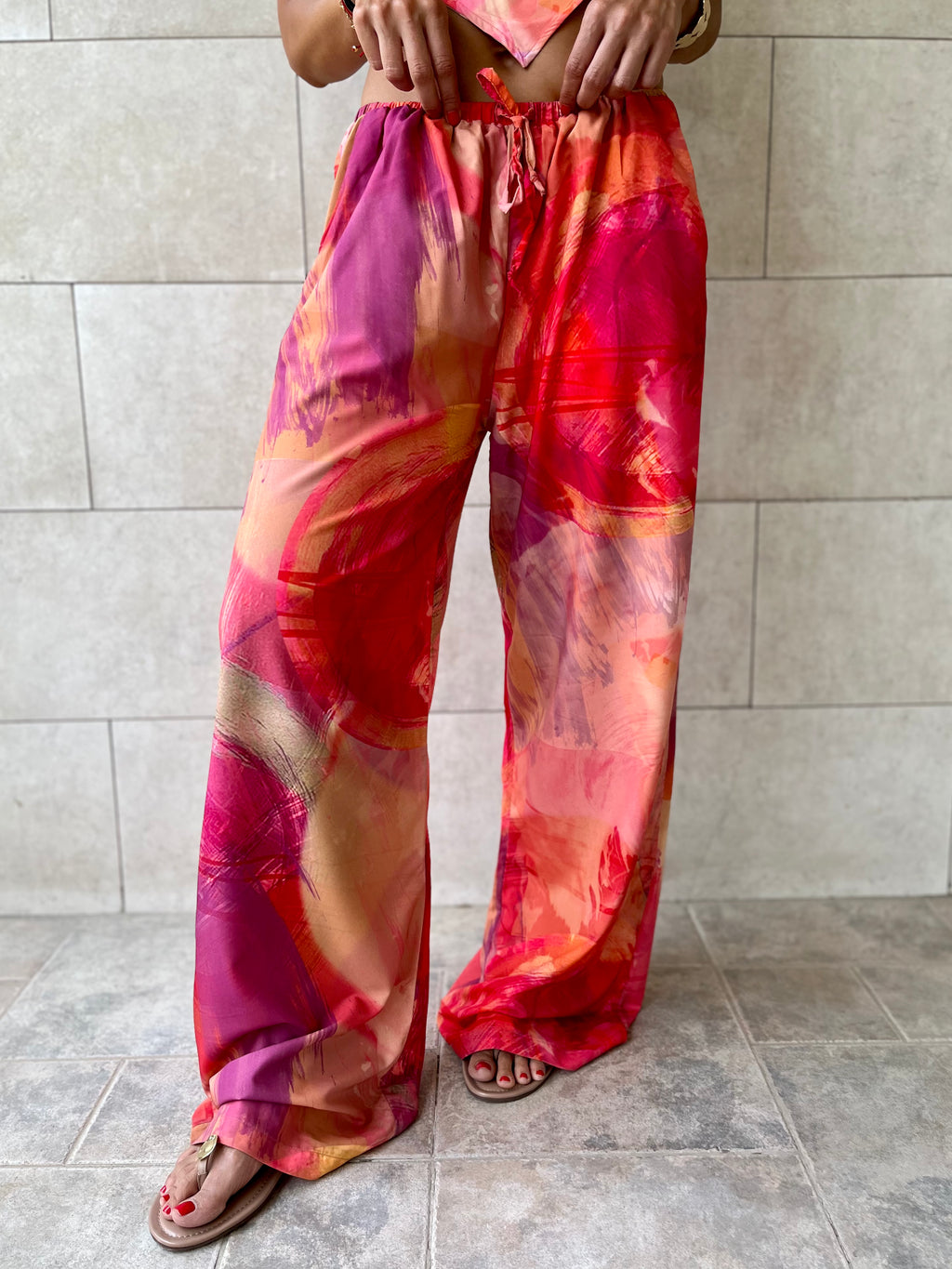 Colorful Elastic Pants