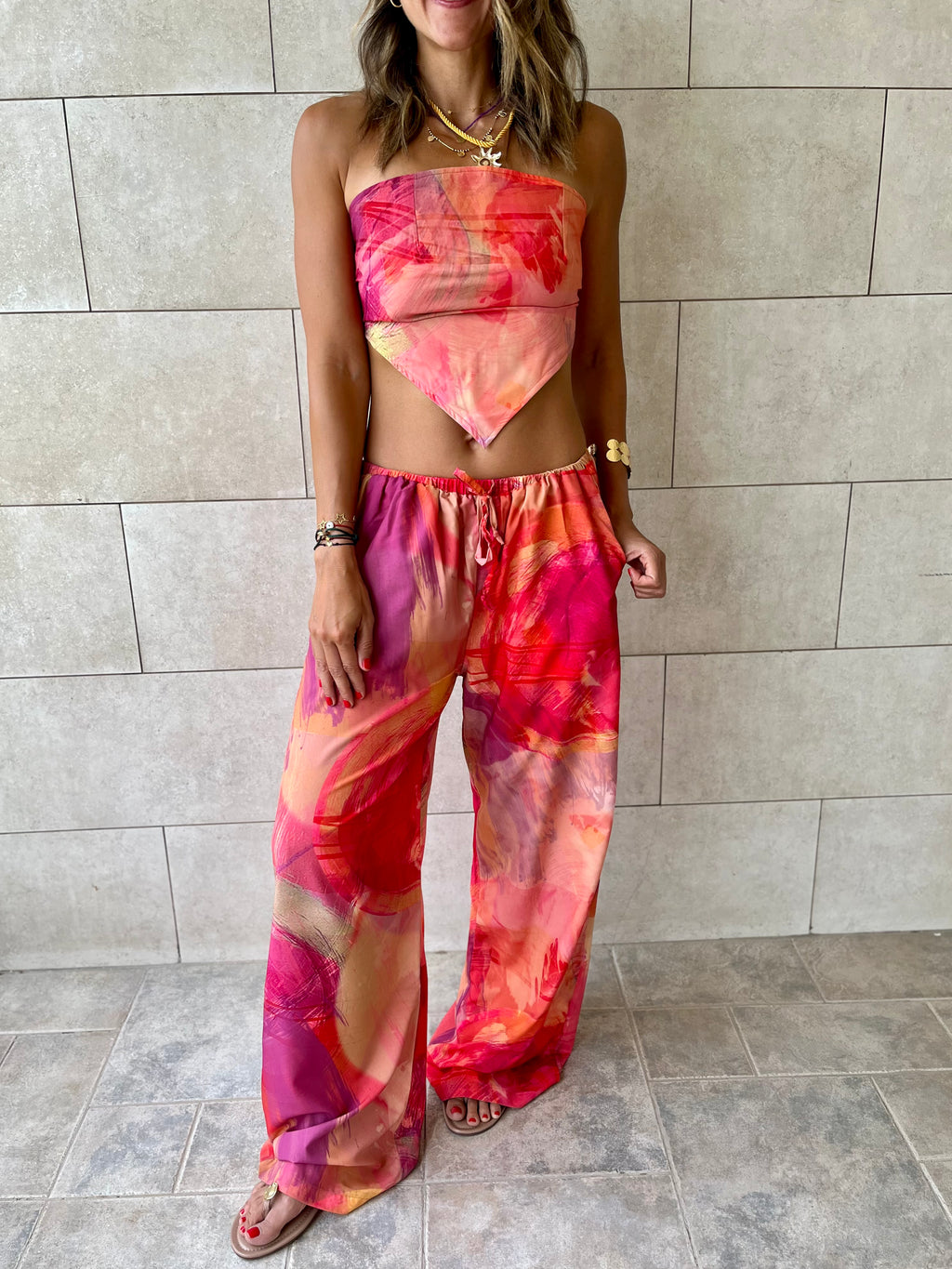 Colorful Elastic Pants