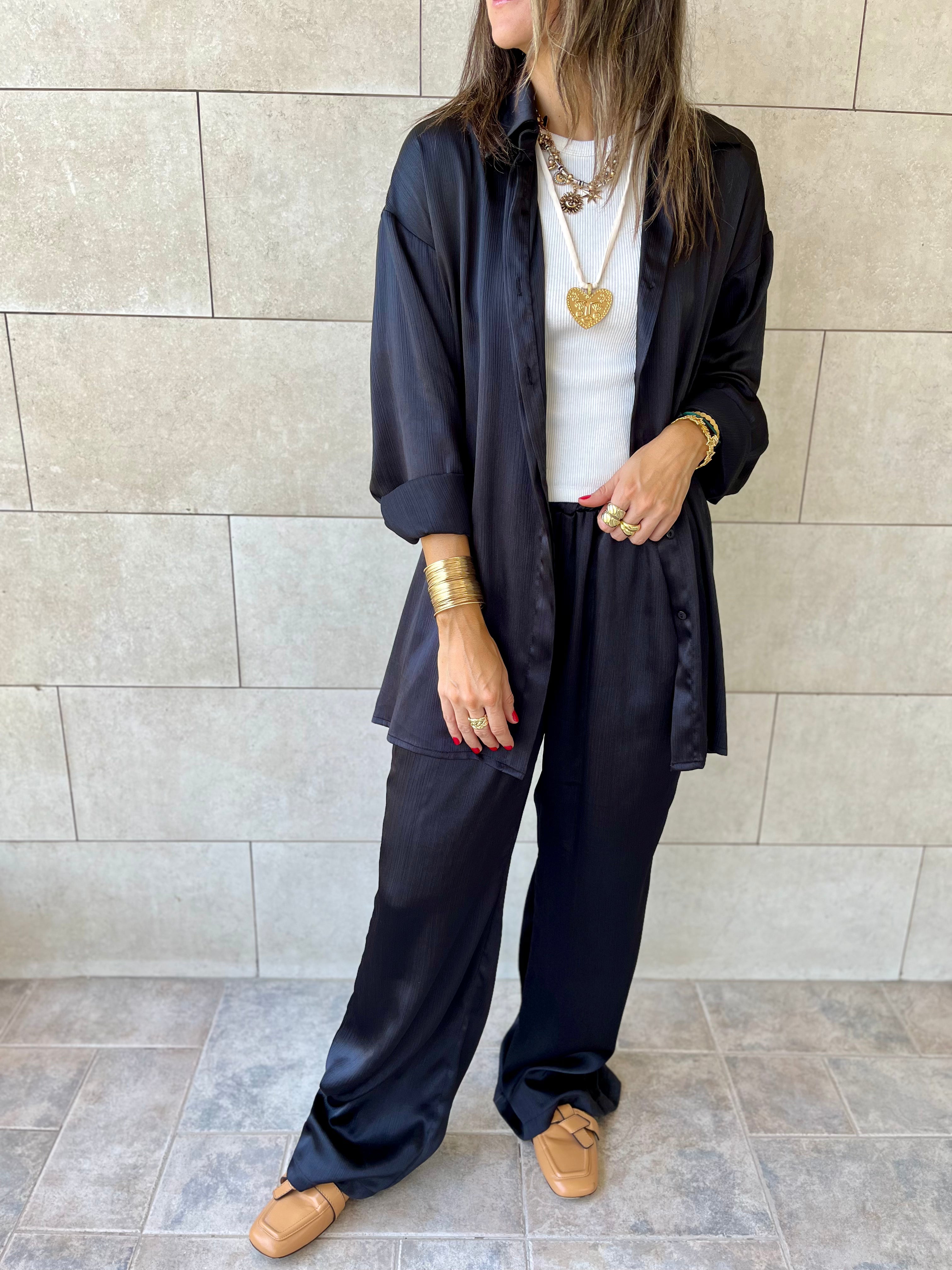 Black Satin Eclipse Set