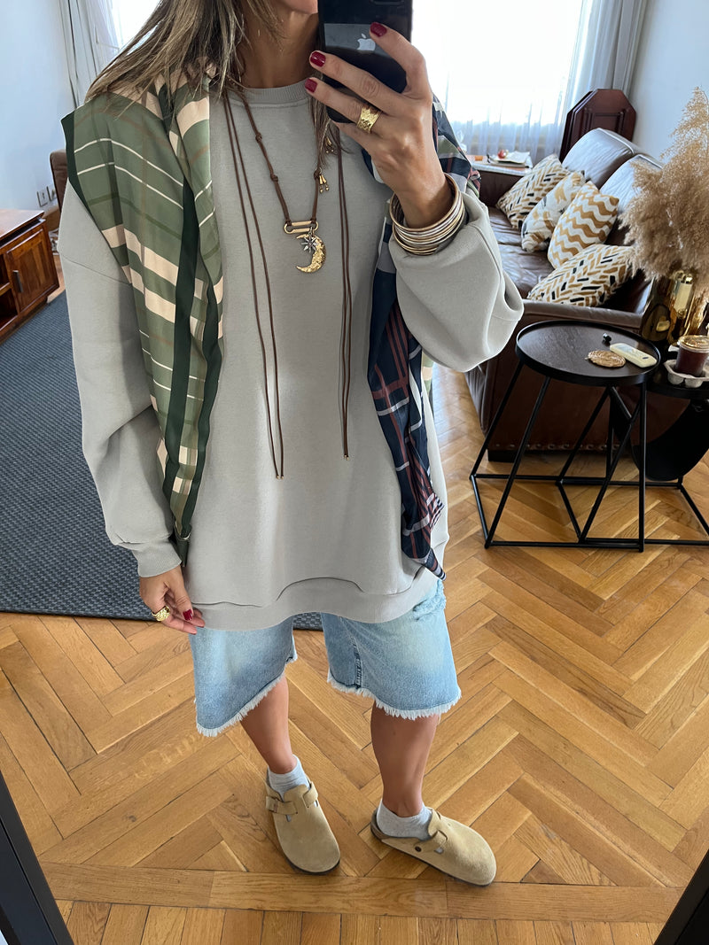 Grey Oversized Essential Sweatshirt