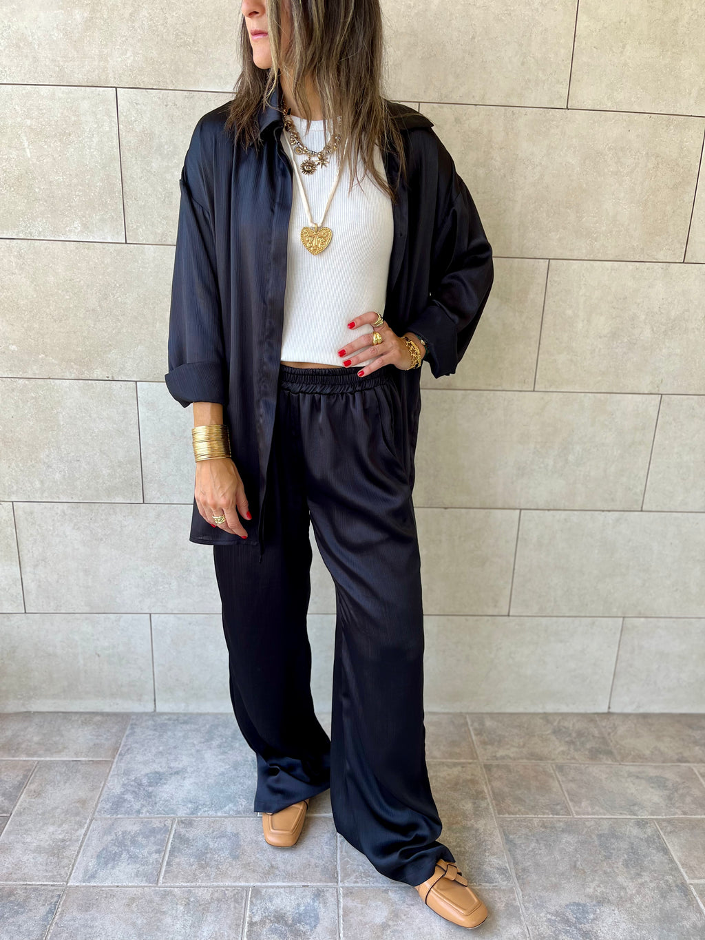 Black Satin Eclipse Set