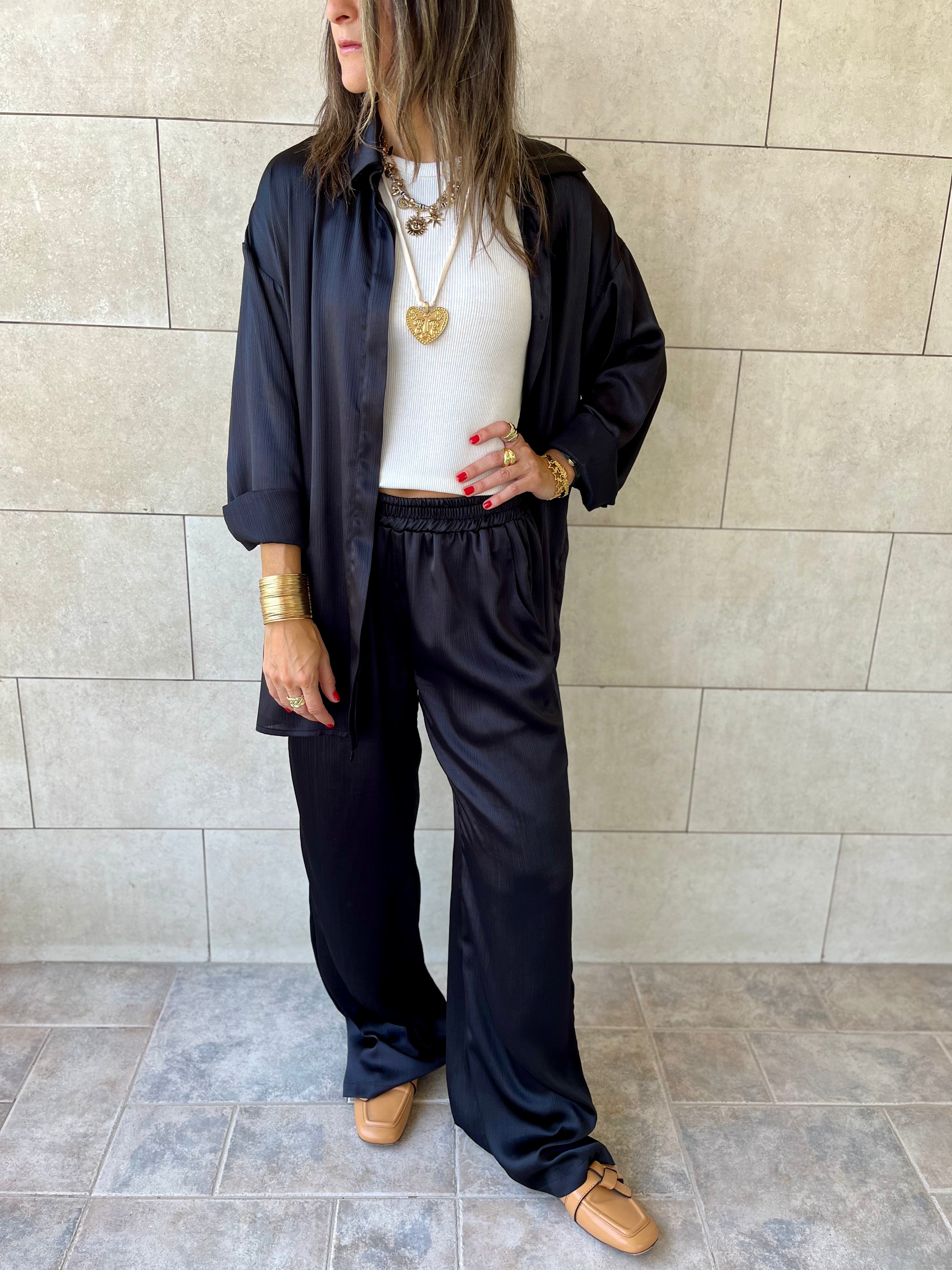 Black Satin Eclipse Set