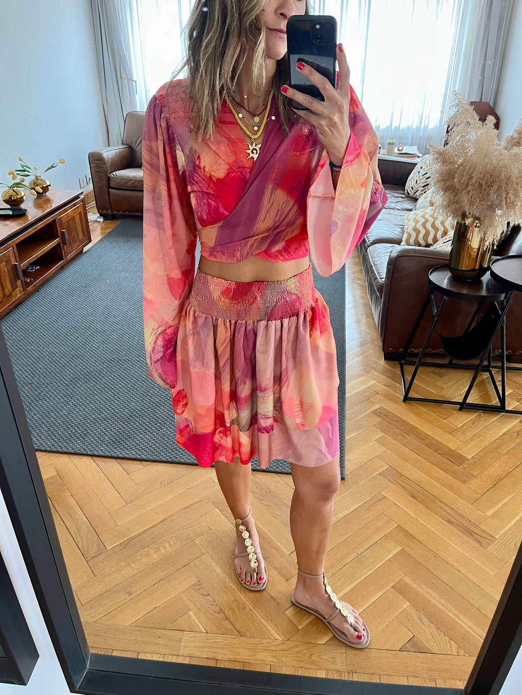 Colorful Wrap Around Top