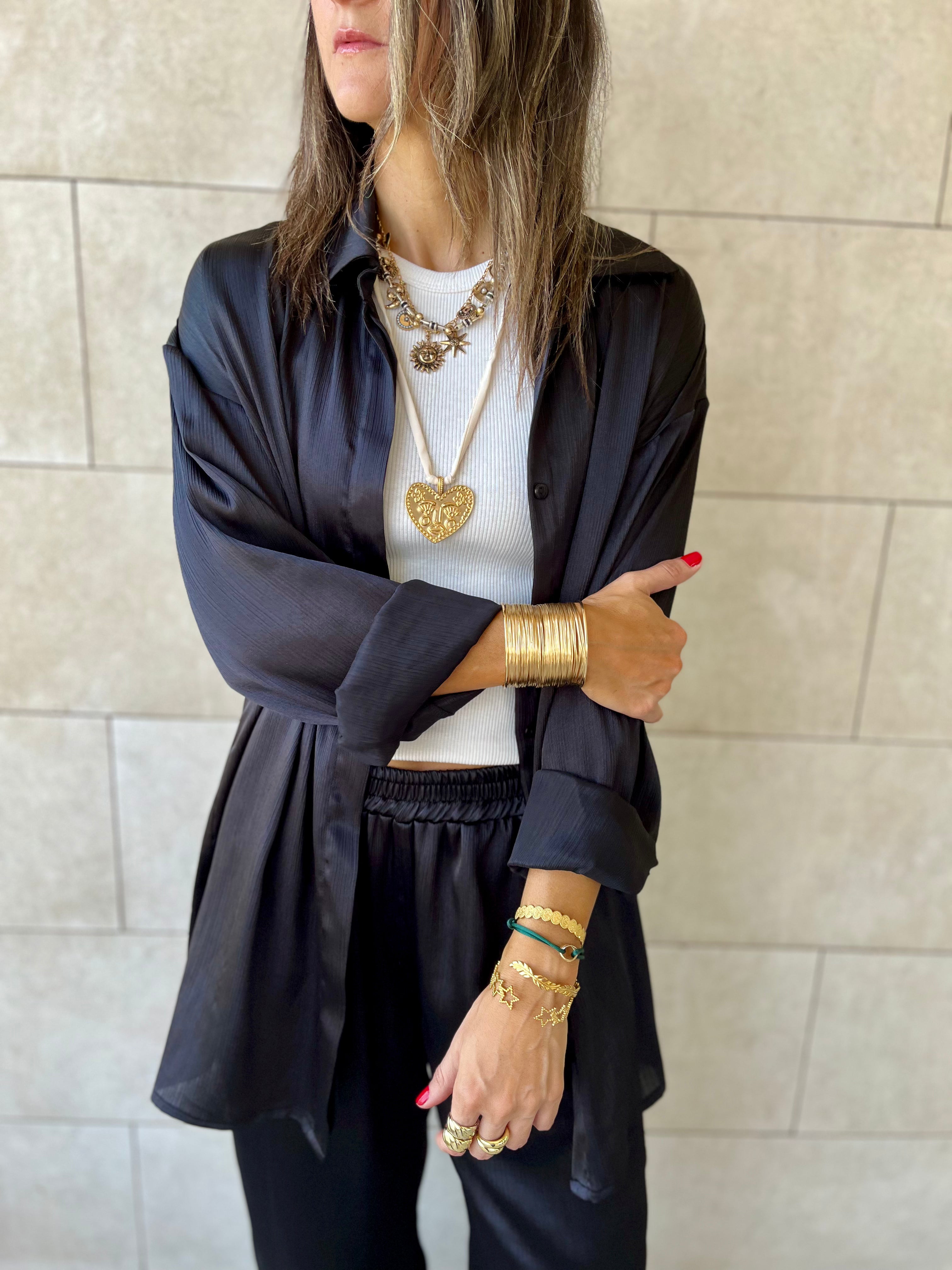 Black Satin Eclipse Set