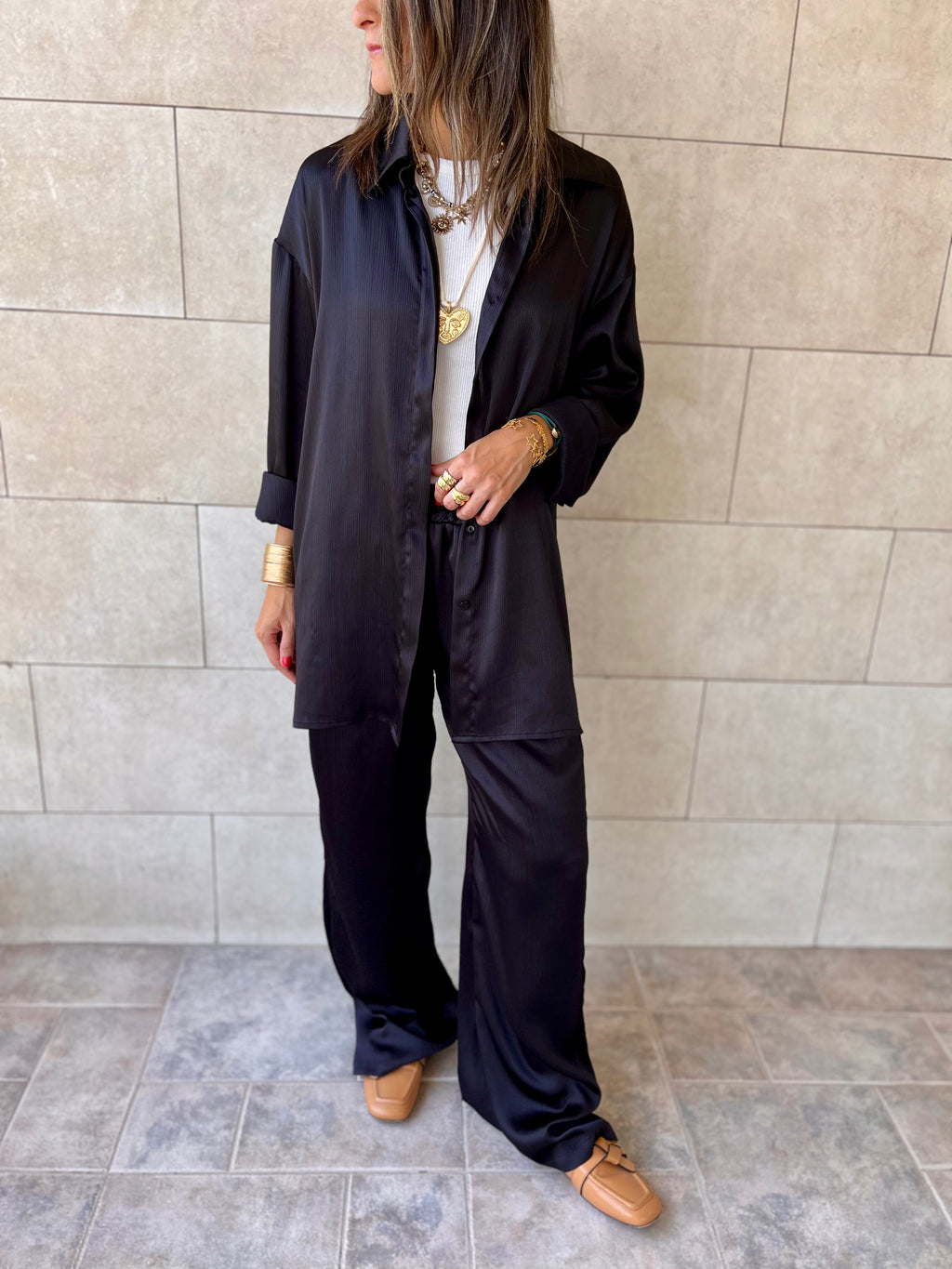 Black Satin Eclipse Set