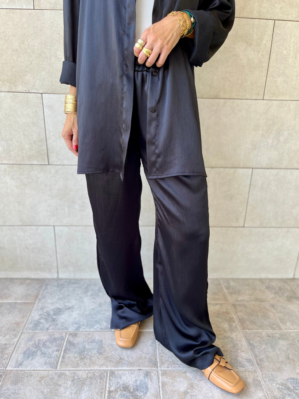 Black Satin Eclipse Set