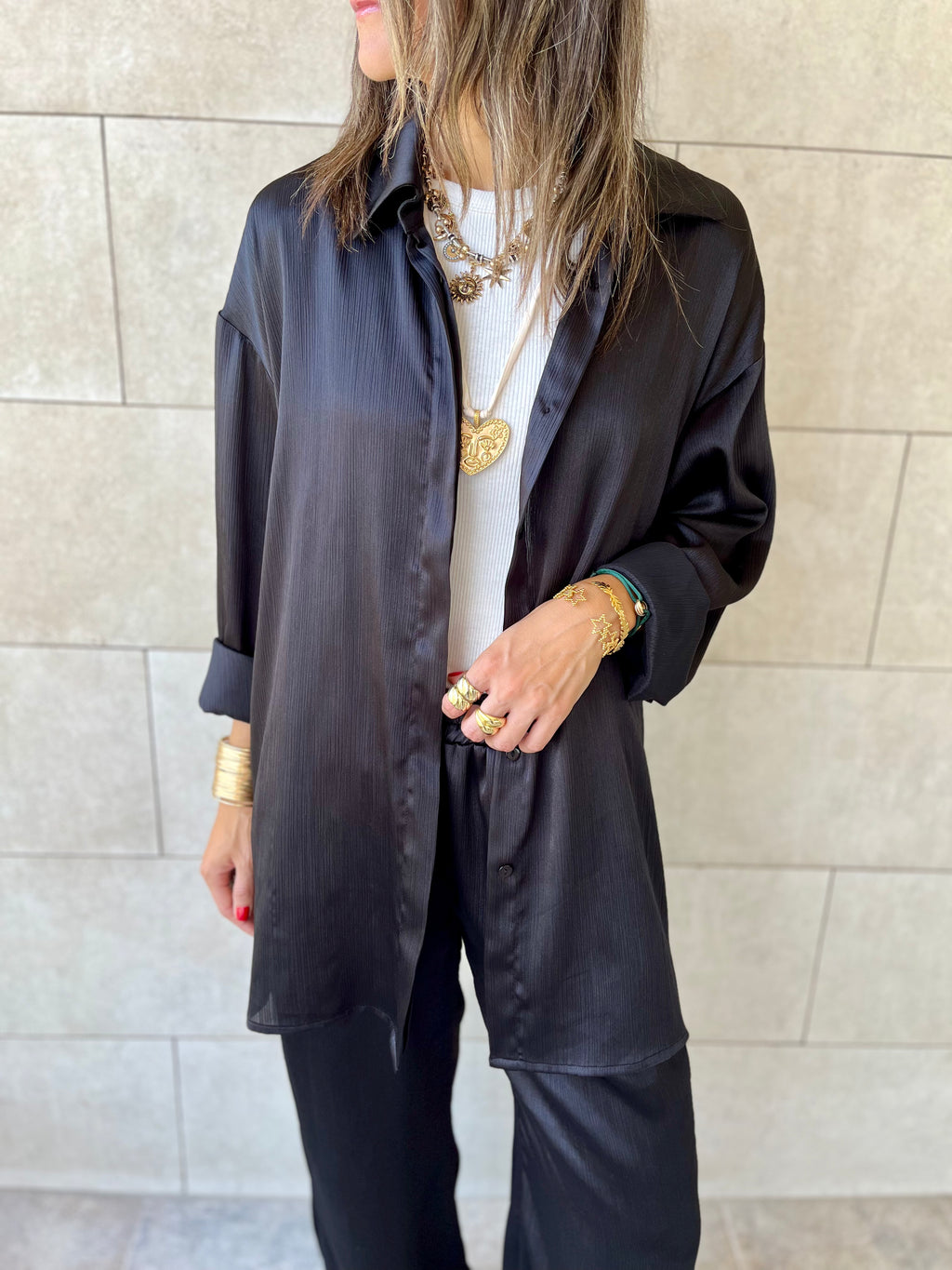 Black Satin Eclipse Set