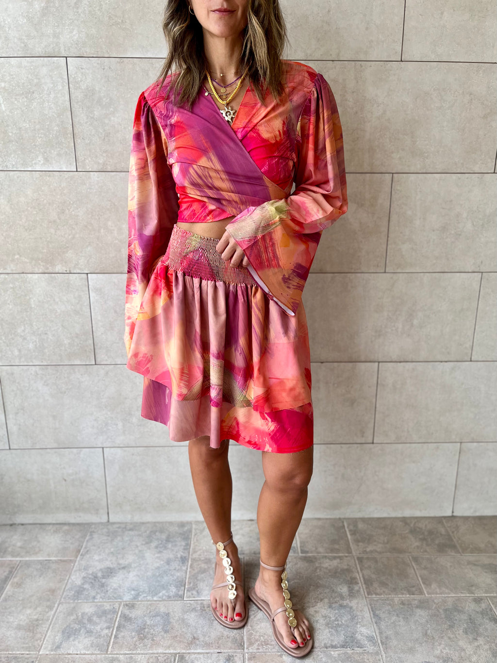 Colorful Wrap Around Top