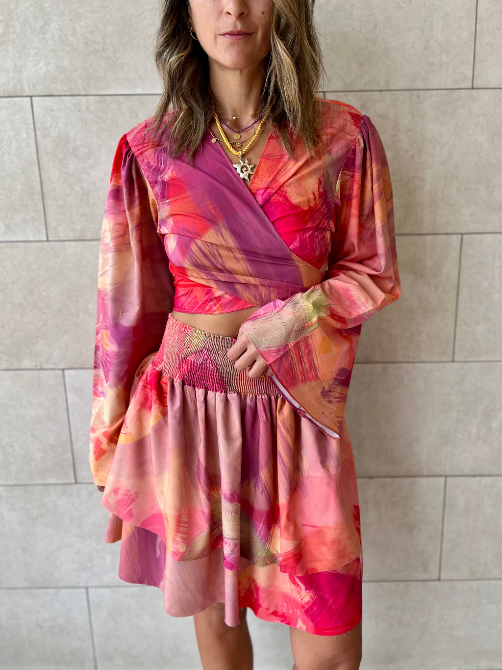 Colorful Wrap Around Top