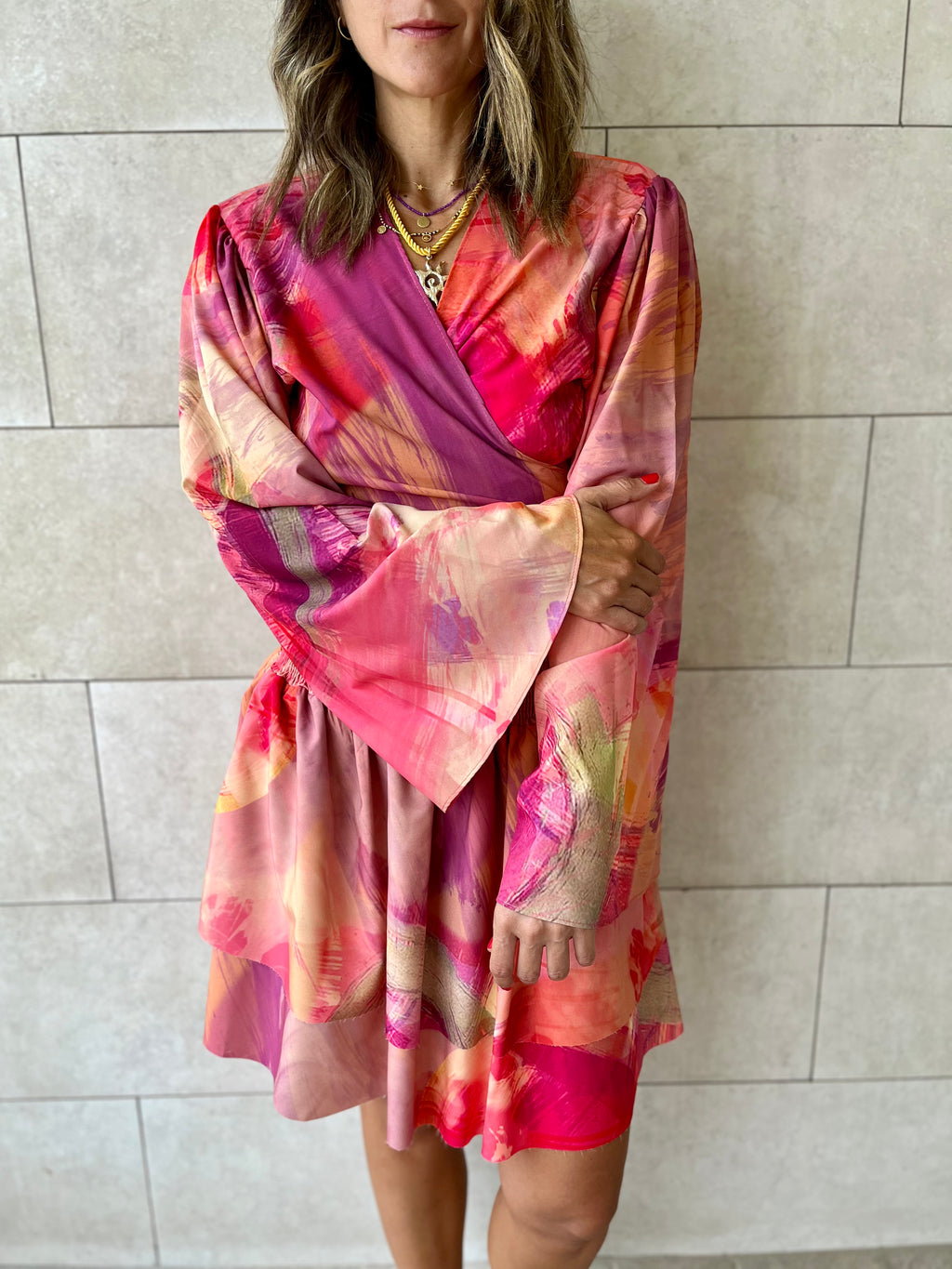 Colorful Wrap Around Top