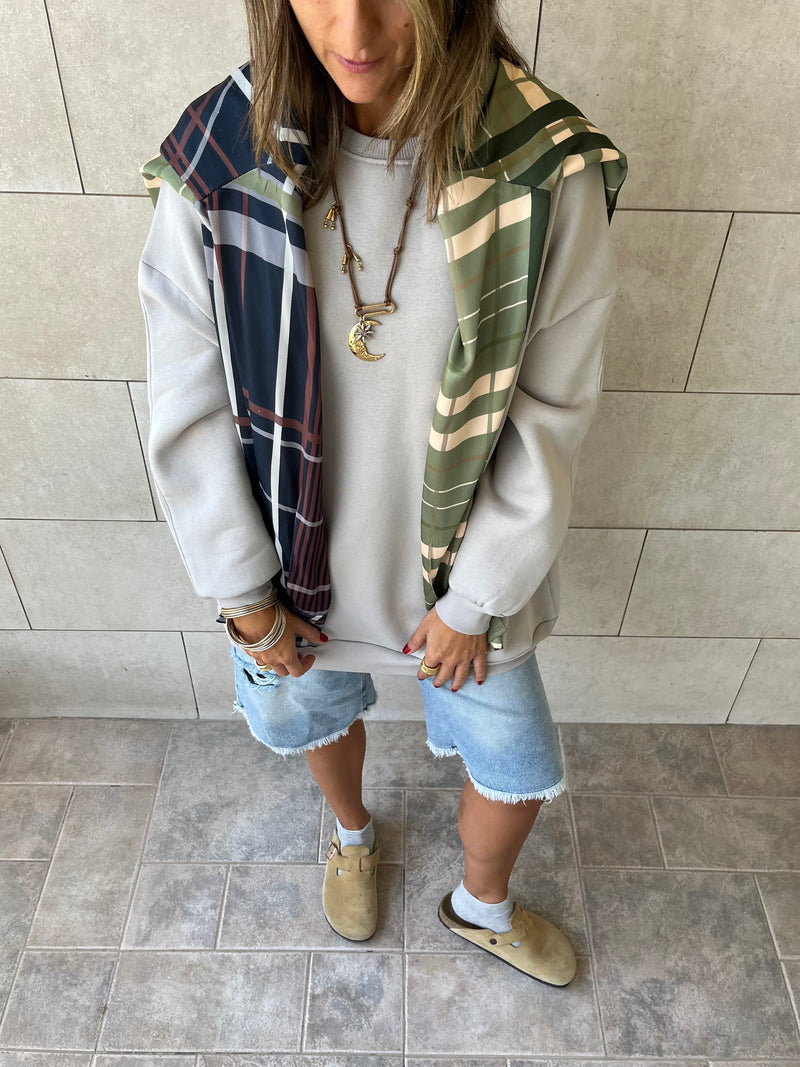 Grey Oversized Essential Sweatshirt