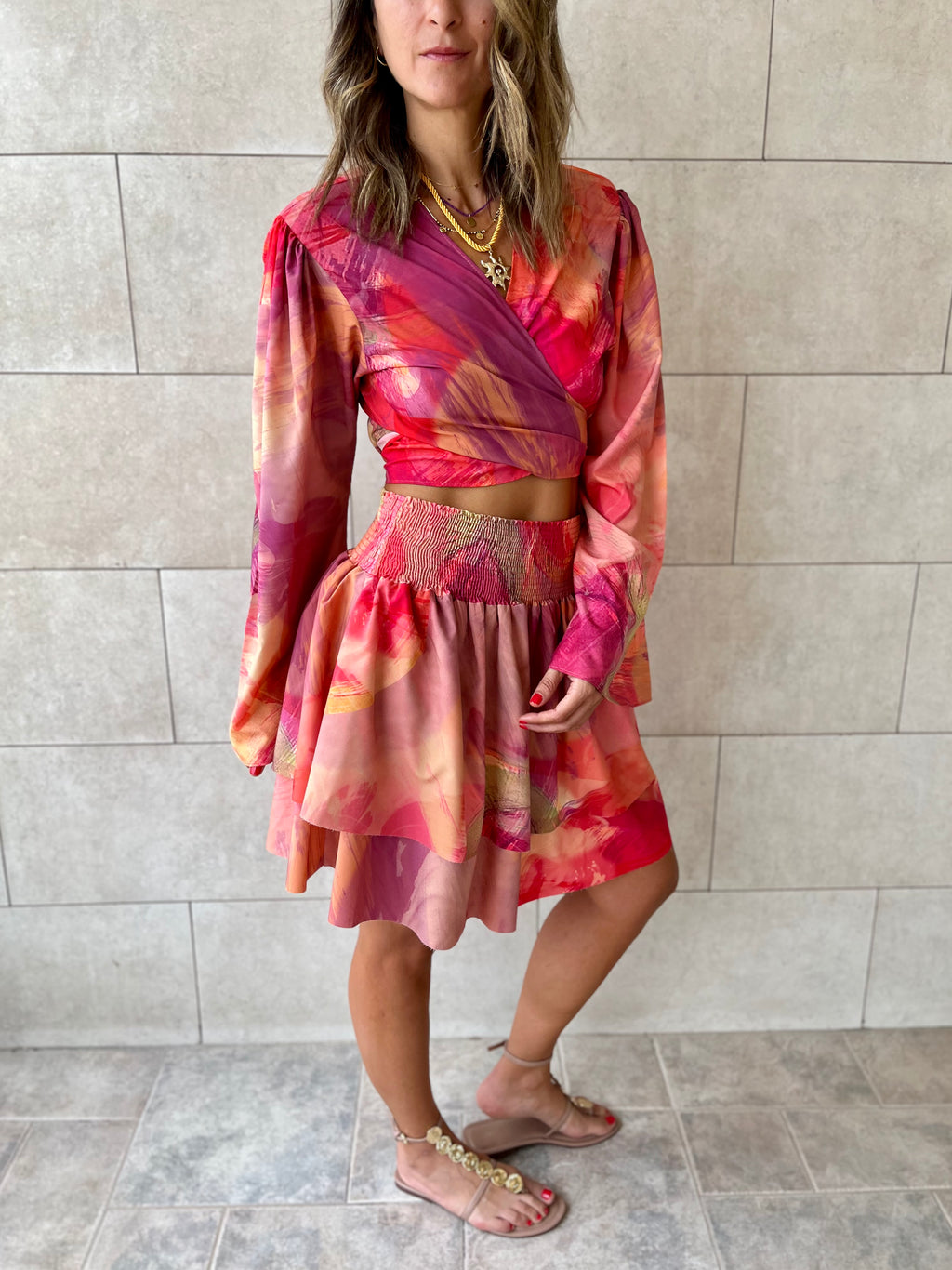 Colorful Wrap Around Top