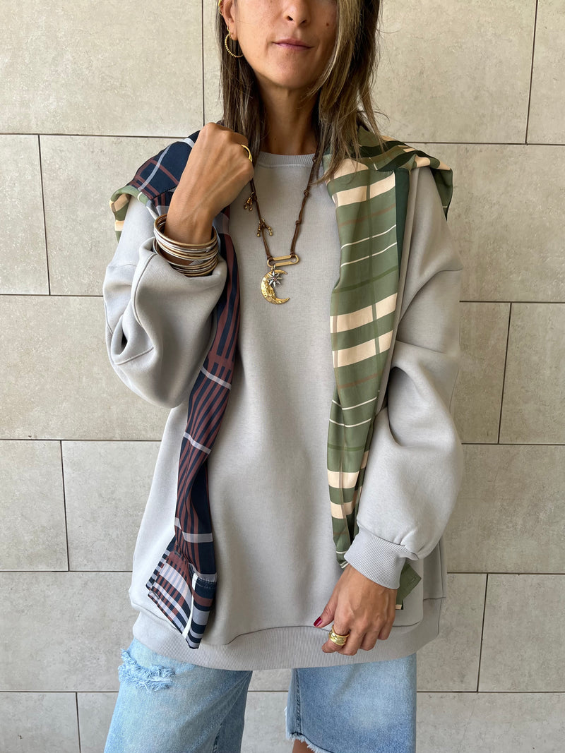 Grey Oversized Essential Sweatshirt