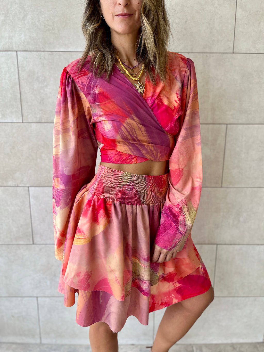 Colorful Wrap Around Top