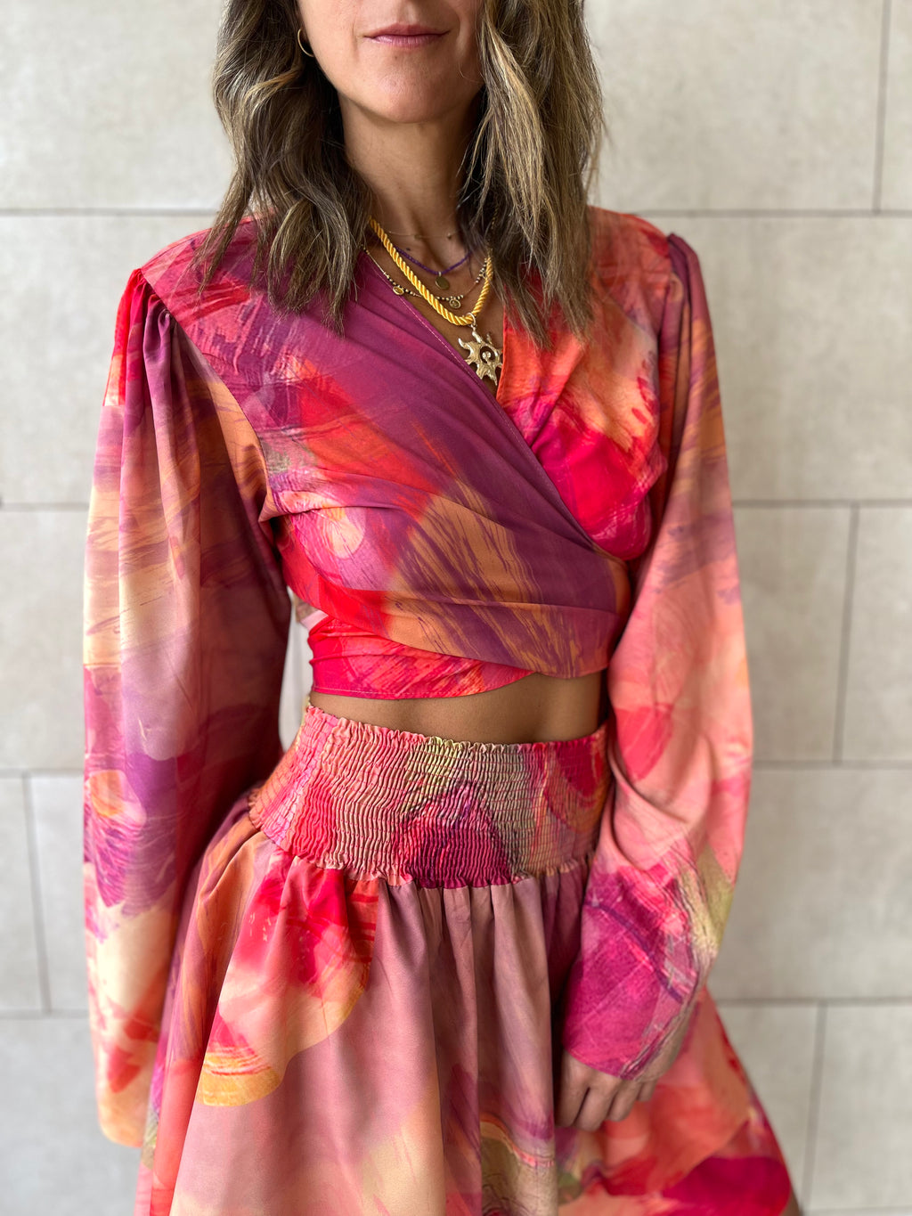 Colorful Wrap Around Top