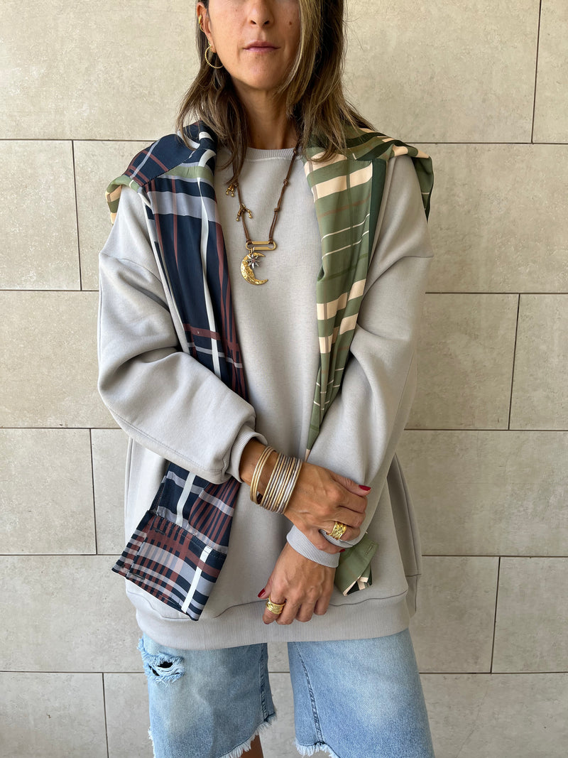 Grey Oversized Essential Sweatshirt
