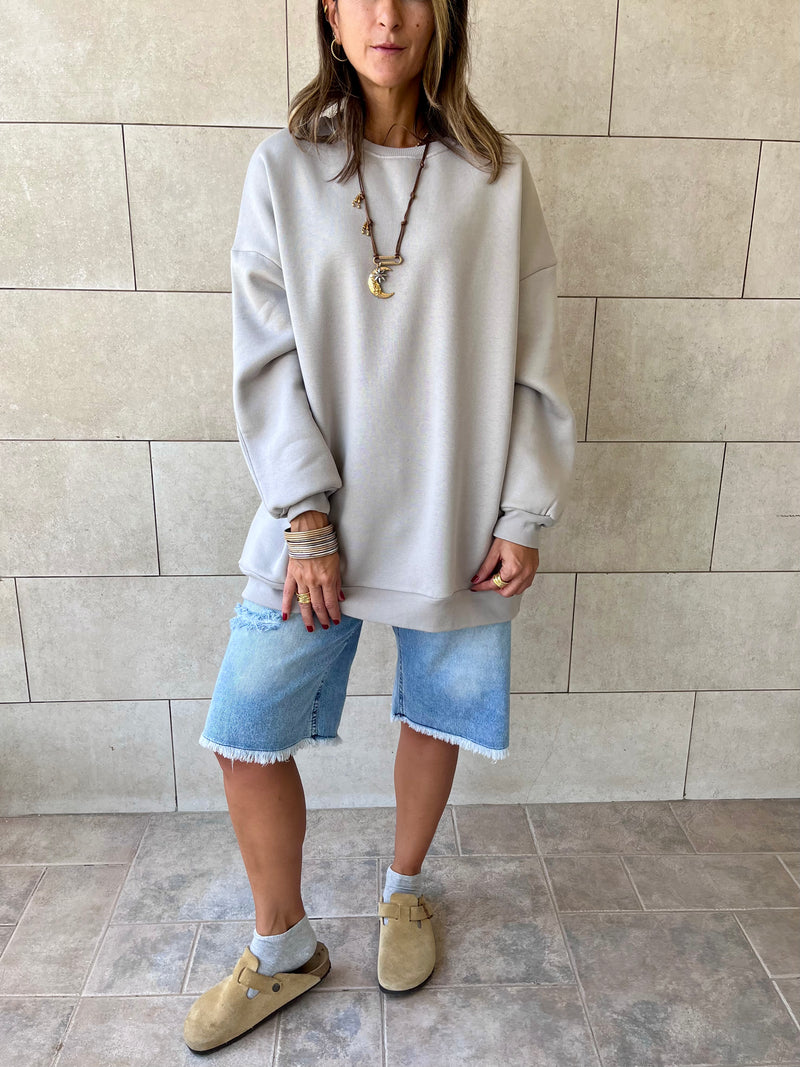 Grey Oversized Essential Sweatshirt