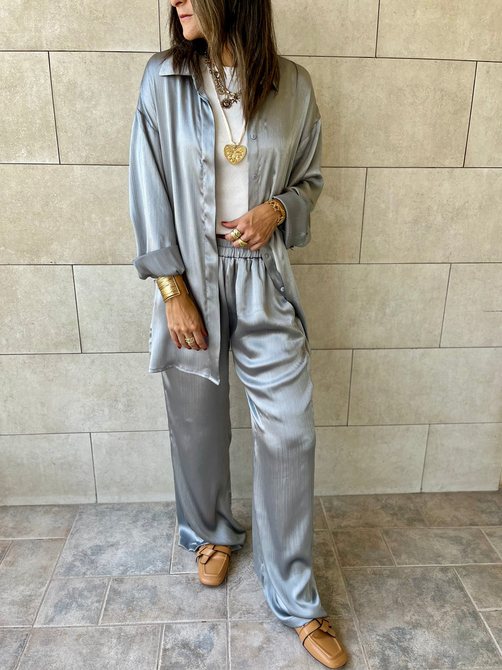 Silver Satin Eclipse Set