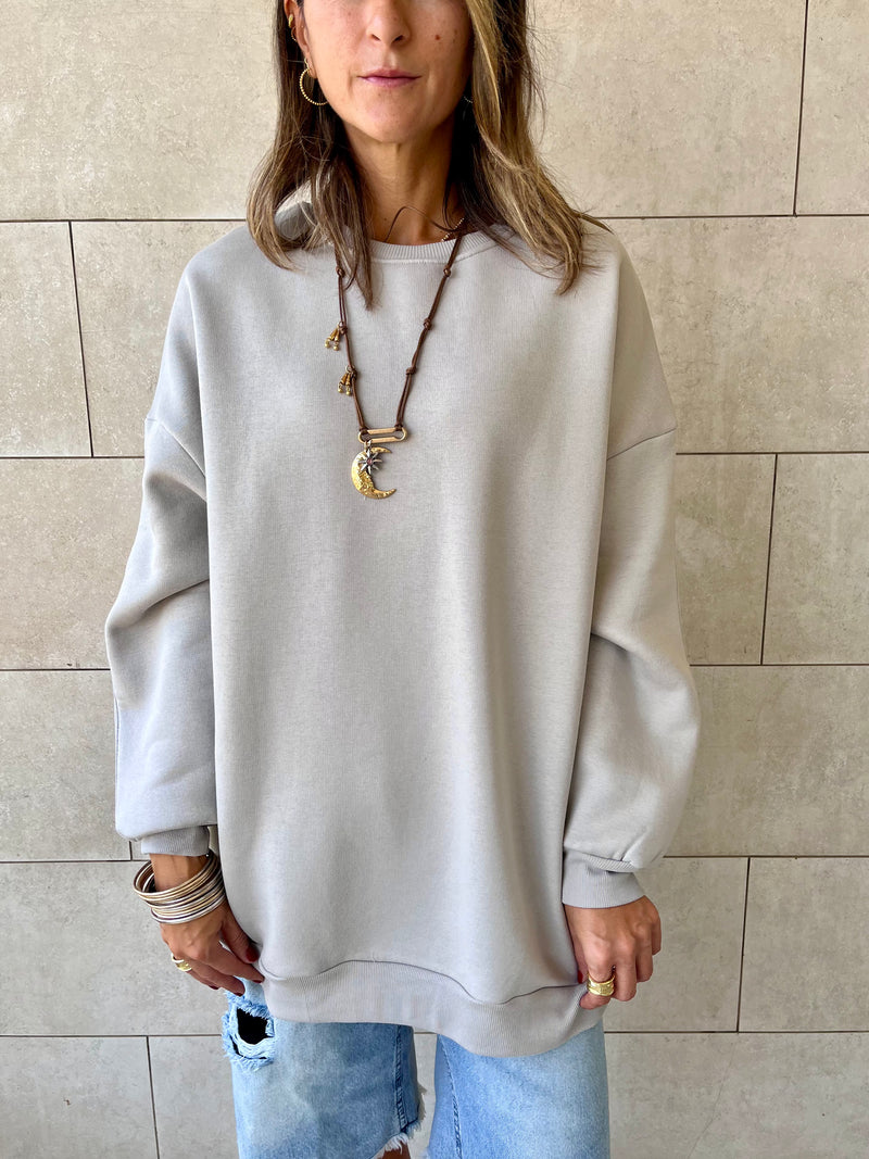 Grey Oversized Essential Sweatshirt