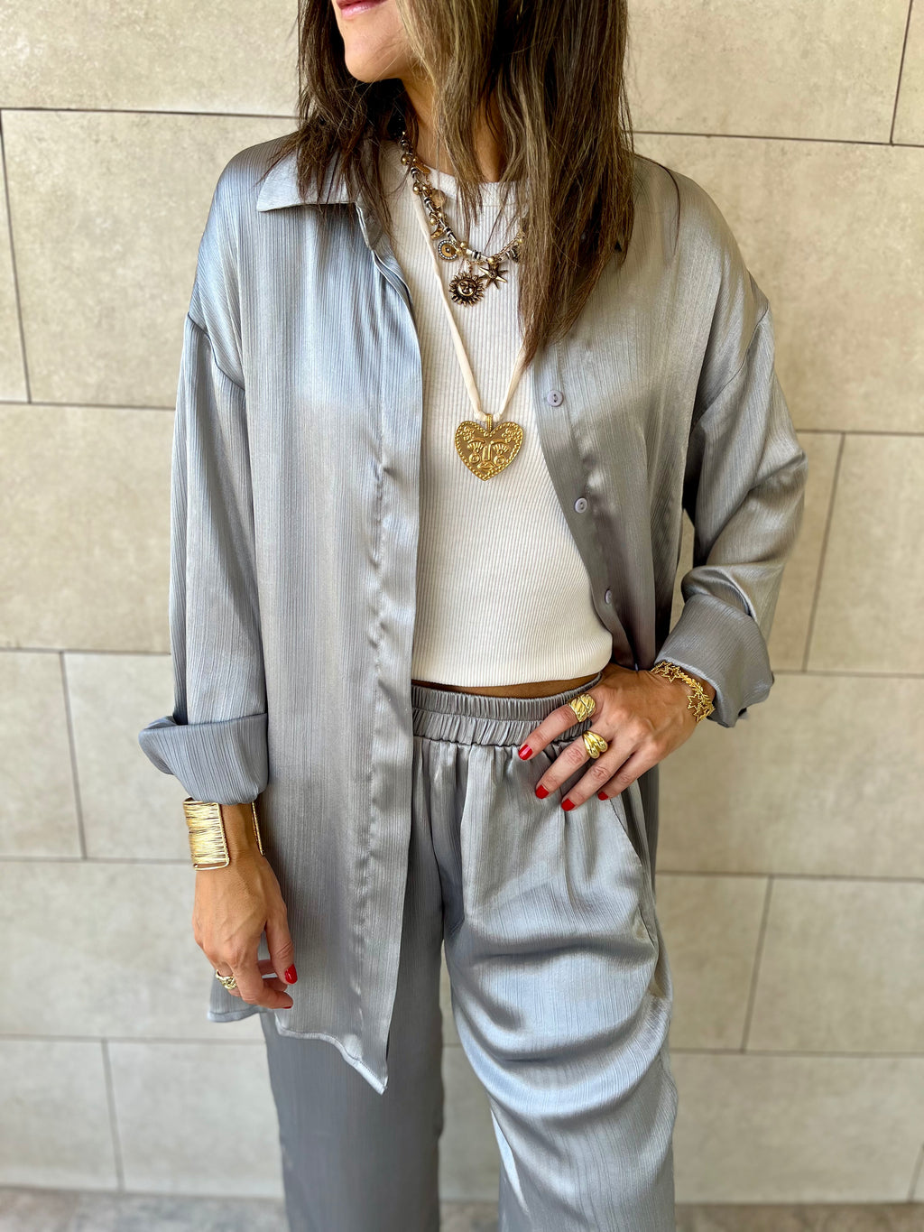 Silver Satin Eclipse Set