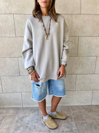 Grey Oversized Essential Sweatshirt