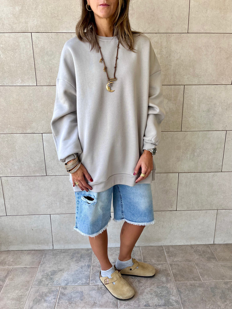 Grey Oversized Essential Sweatshirt
