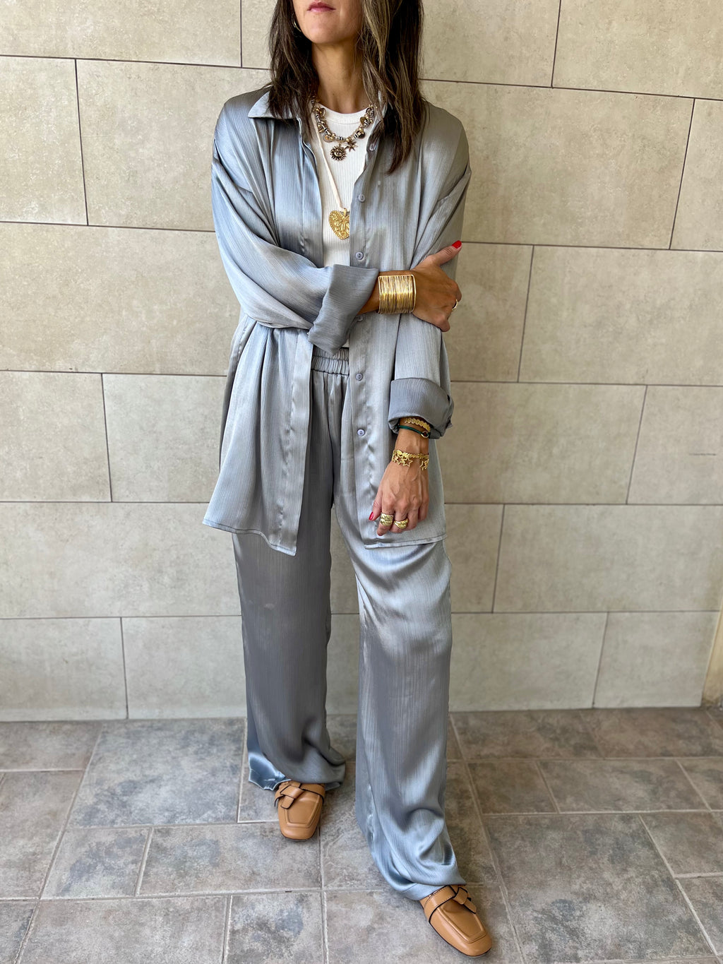 Silver Satin Eclipse Set