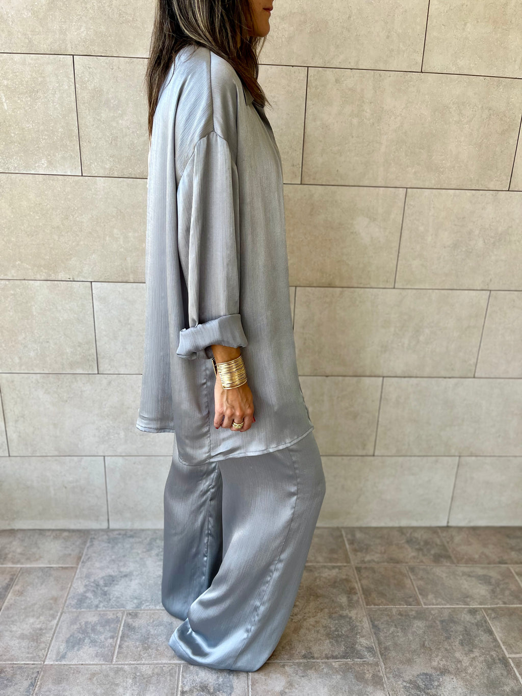 Silver Satin Eclipse Set