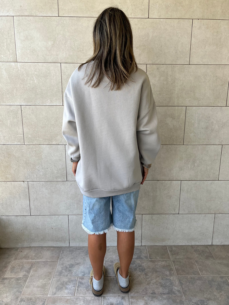 Grey Oversized Essential Sweatshirt