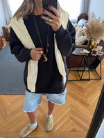 Black Oversized Essential Sweatshirt